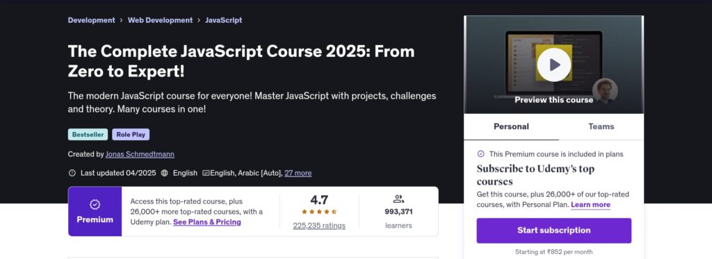 The Complete JavaScript Course