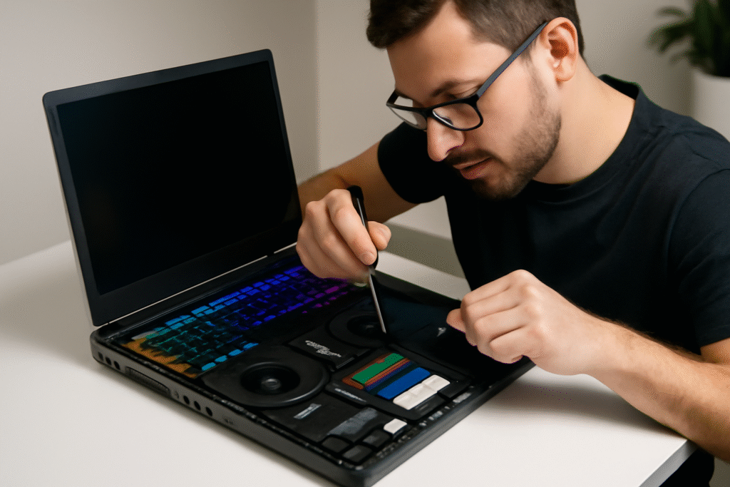 A person Opening a Laptop Upgrade Your Gaming Laptop Without Breaking The Warranty