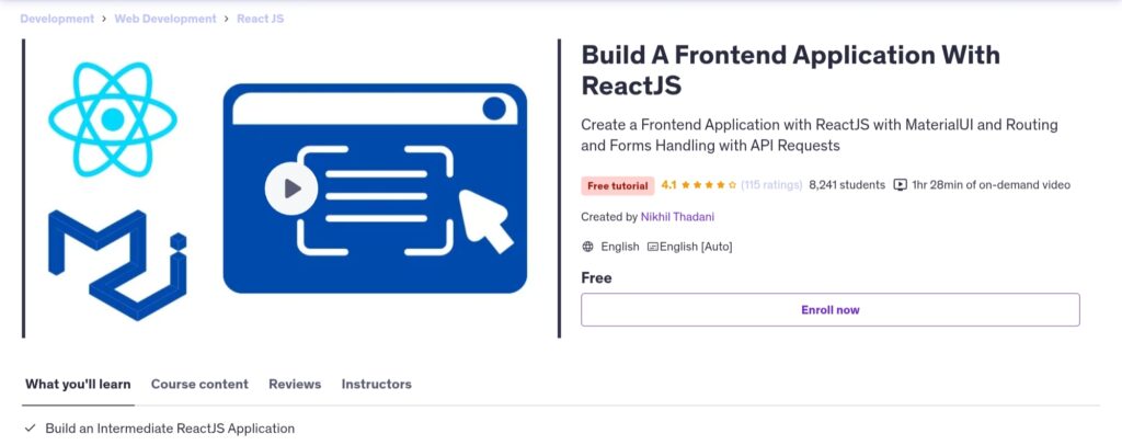 Build A Frontend Application With ReactJS