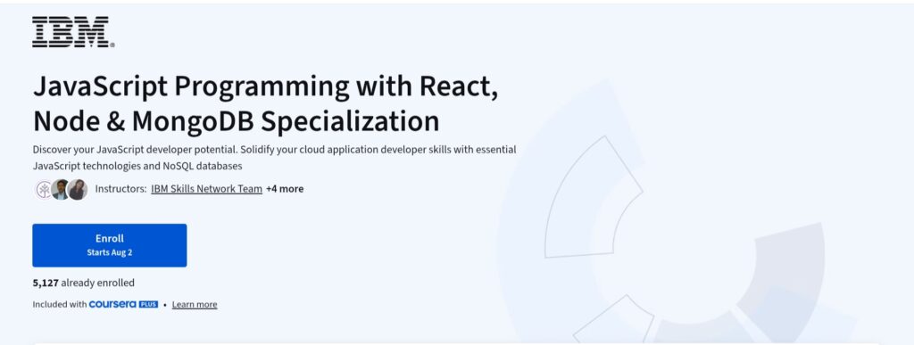 JavaScript Programming with React, Node, & MongoDB Specialization