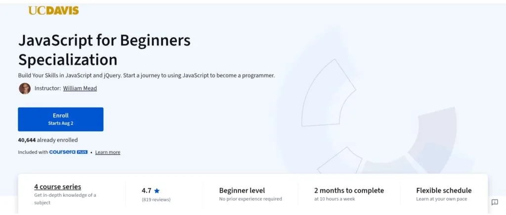 JavaScript for Beginners Specialization JavaScript for Beginners Specialization