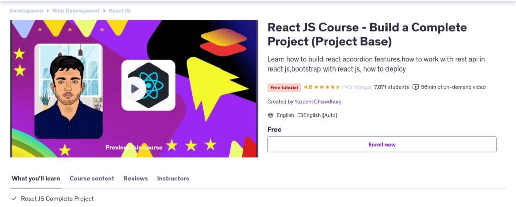 React JS Course – Build a Complete Project (Project Base)