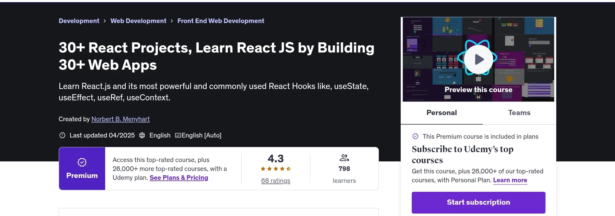 30+ React Projects, Learn React JS by Building 30+ Web Apps 30+ React Projects, Learn React JS by Building 30+ Web Apps