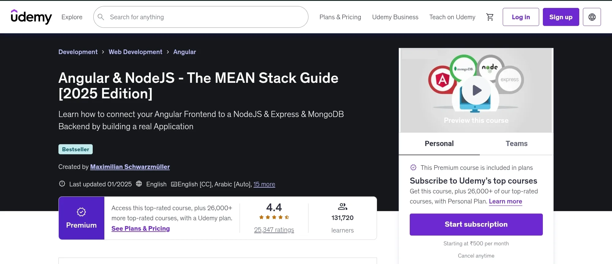 Angular & NodeJS - The MEAN Stack Guide Angular & NodeJS - The MEAN Stack Guide