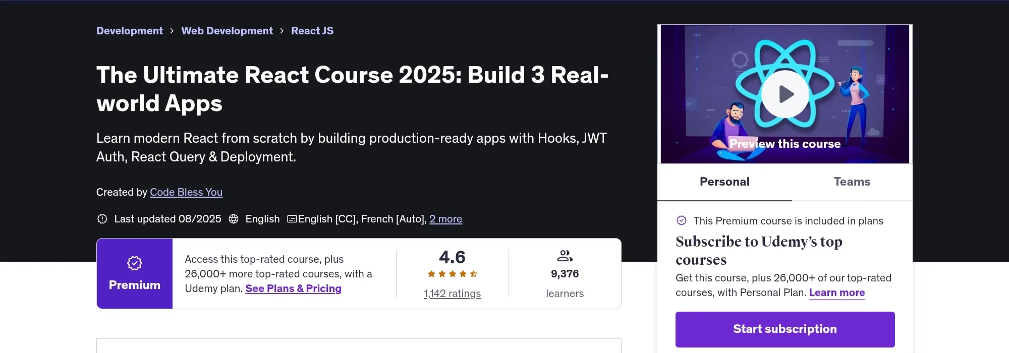 The Ultimate React Course: Build 3 Real-world Apps The Ultimate React Course: Build 3 Real-world Apps