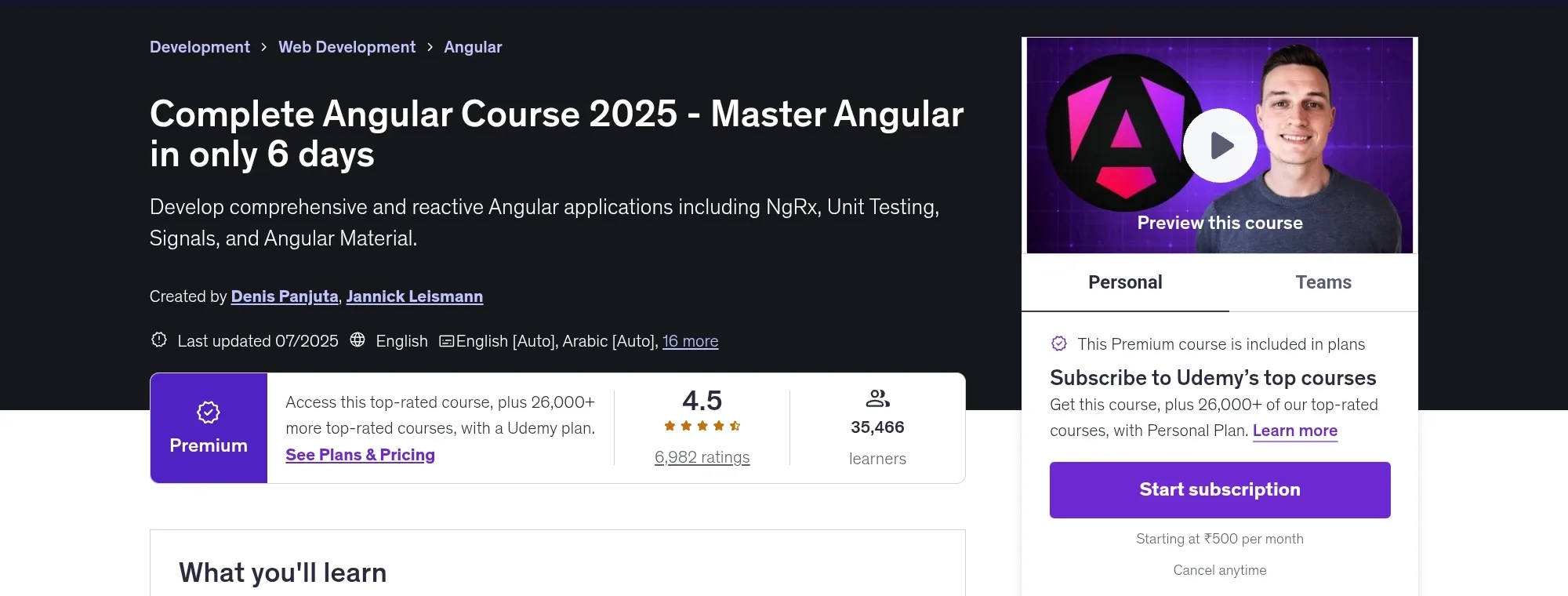 Complete Angular Course - Master Angular in 6 Days Complete Angular Course - Master Angular in 6 Days