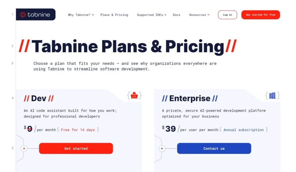 Tabnine Pricing Tabnine Pricing
