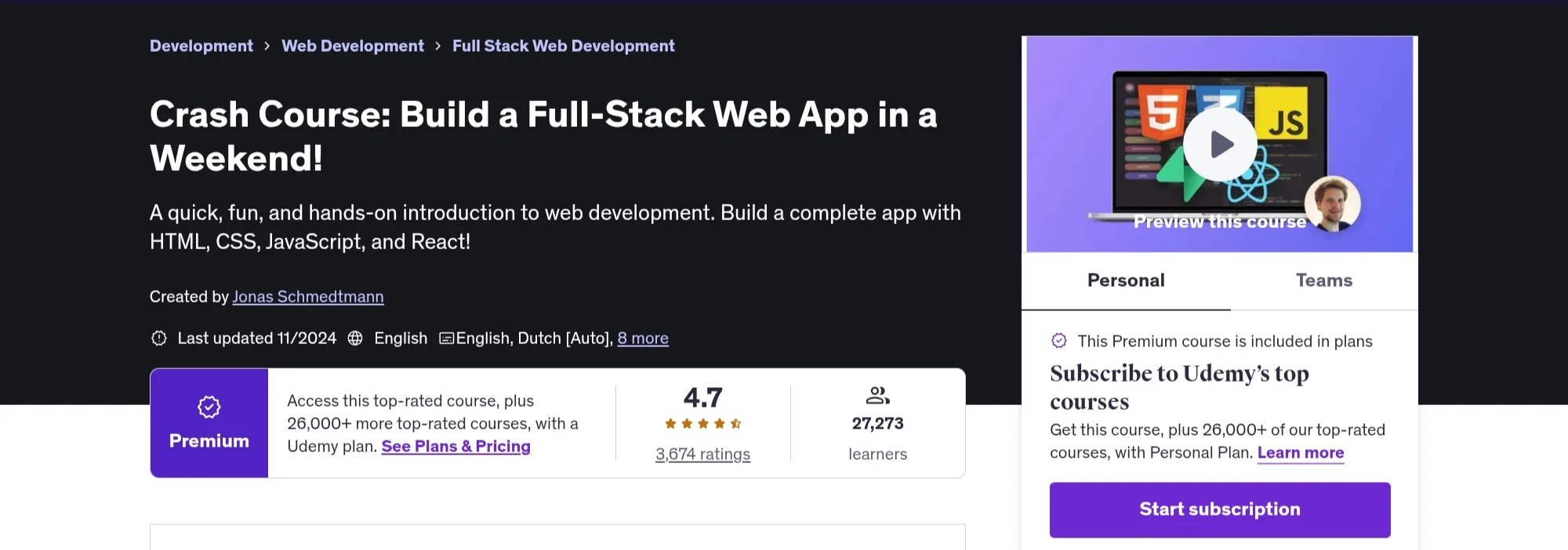 Crash Course: Build a Full-Stack Web App in a Weekend! Crash Course: Build a Full-Stack Web App in a Weekend!
