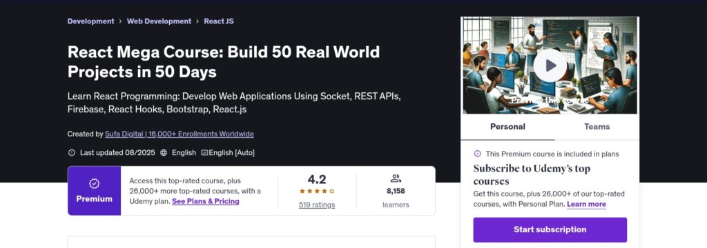 React Mega Course: Build 50 Real World Projects in 50 Days