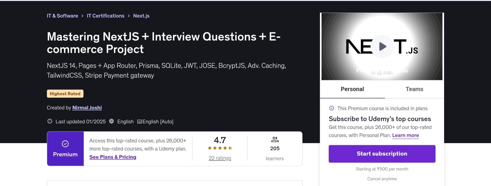 Mastering NextJS + Interview Questions + E-commerce Project Mastering NextJS + Interview Questions + E-commerce Project