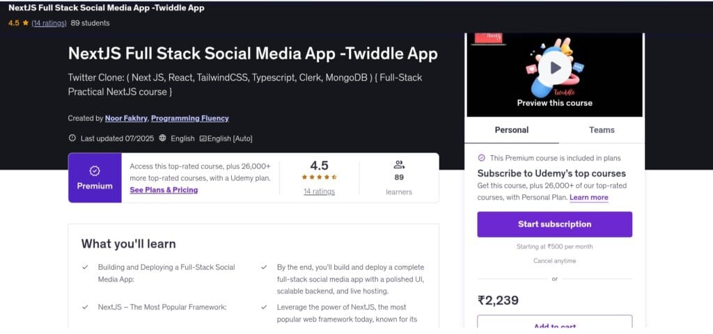 NextJS Full Stack Social Media App – Twiddle App