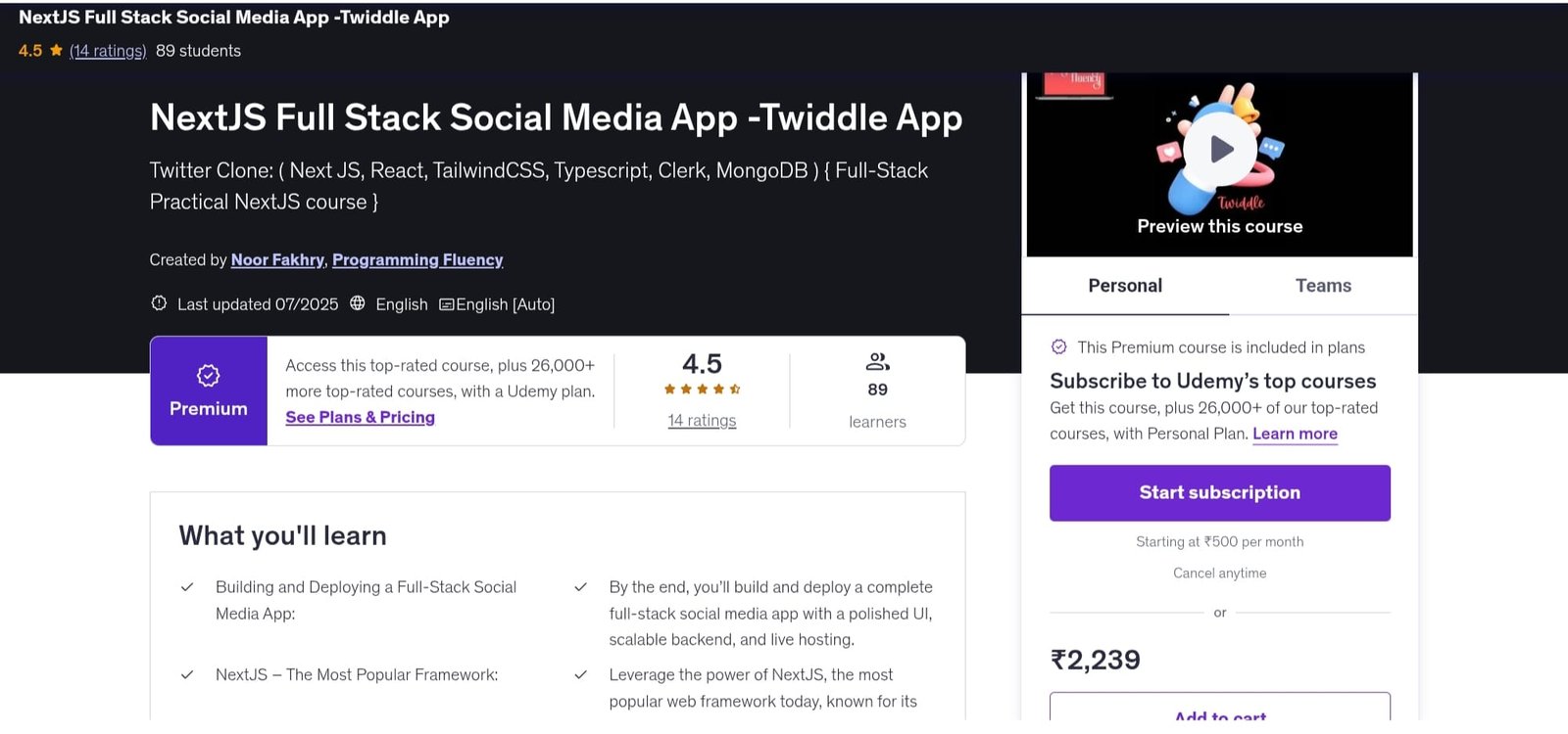 NextJS Full Stack Social Media App – Twiddle App NextJS Full Stack Social Media App – Twiddle App
