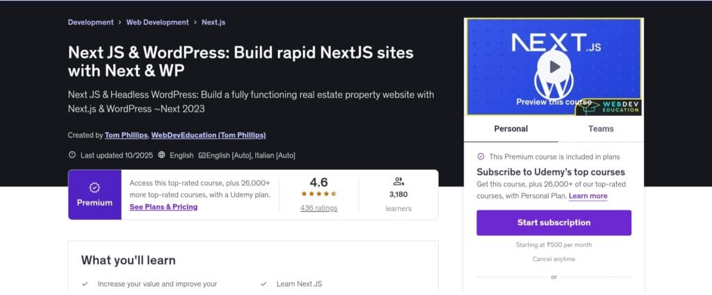 Next JS & WordPress: Build rapid NextJS sites with Next & WP