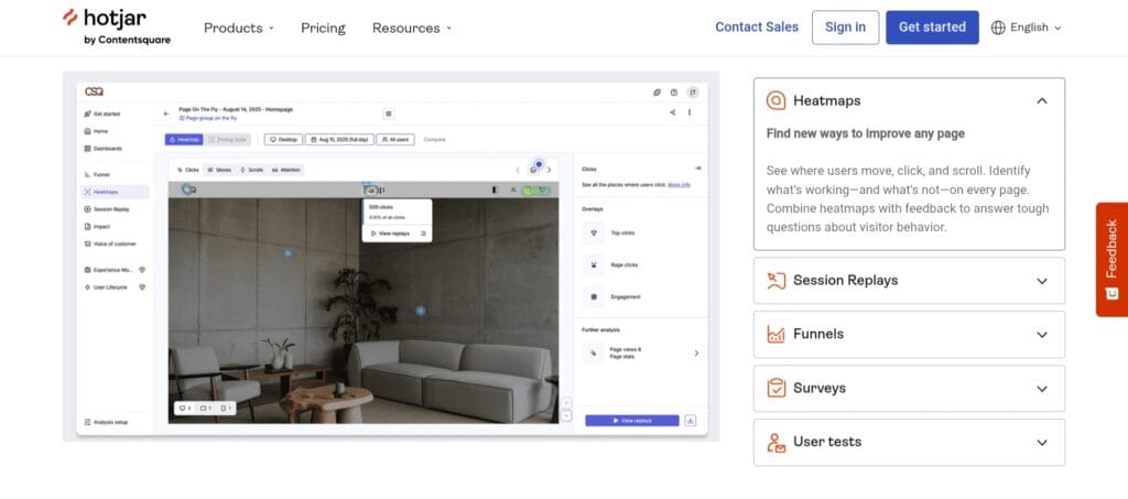 Hotjar Web Analytics Heatmaps