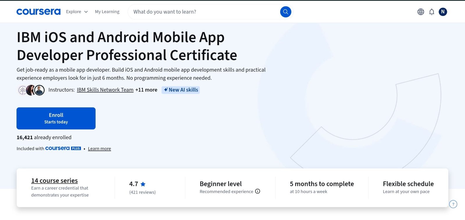 IBM iOS and Android Mobile App Developer Professional Certificate