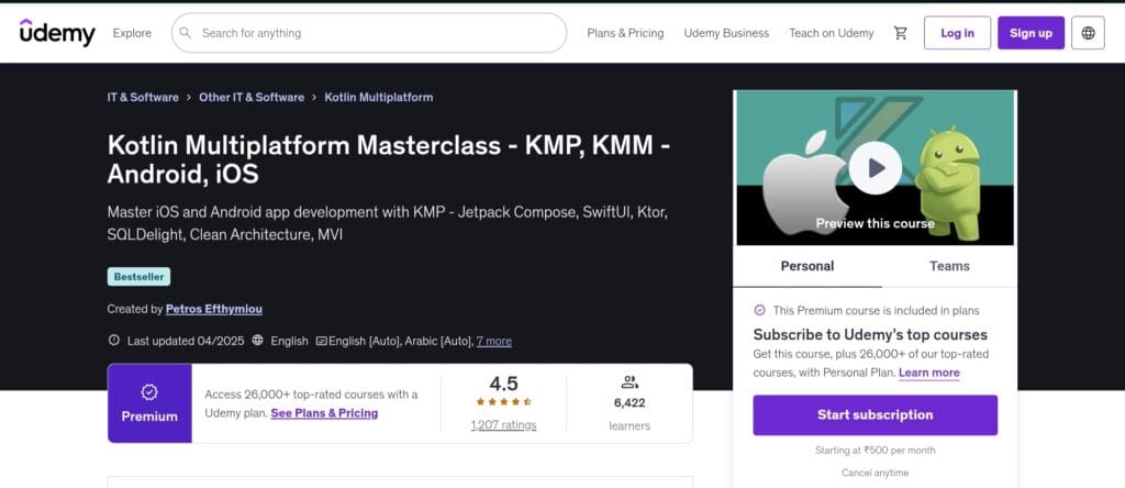 Kotlin Multiplatform Masterclass - KMP, KMM, Android, iOS