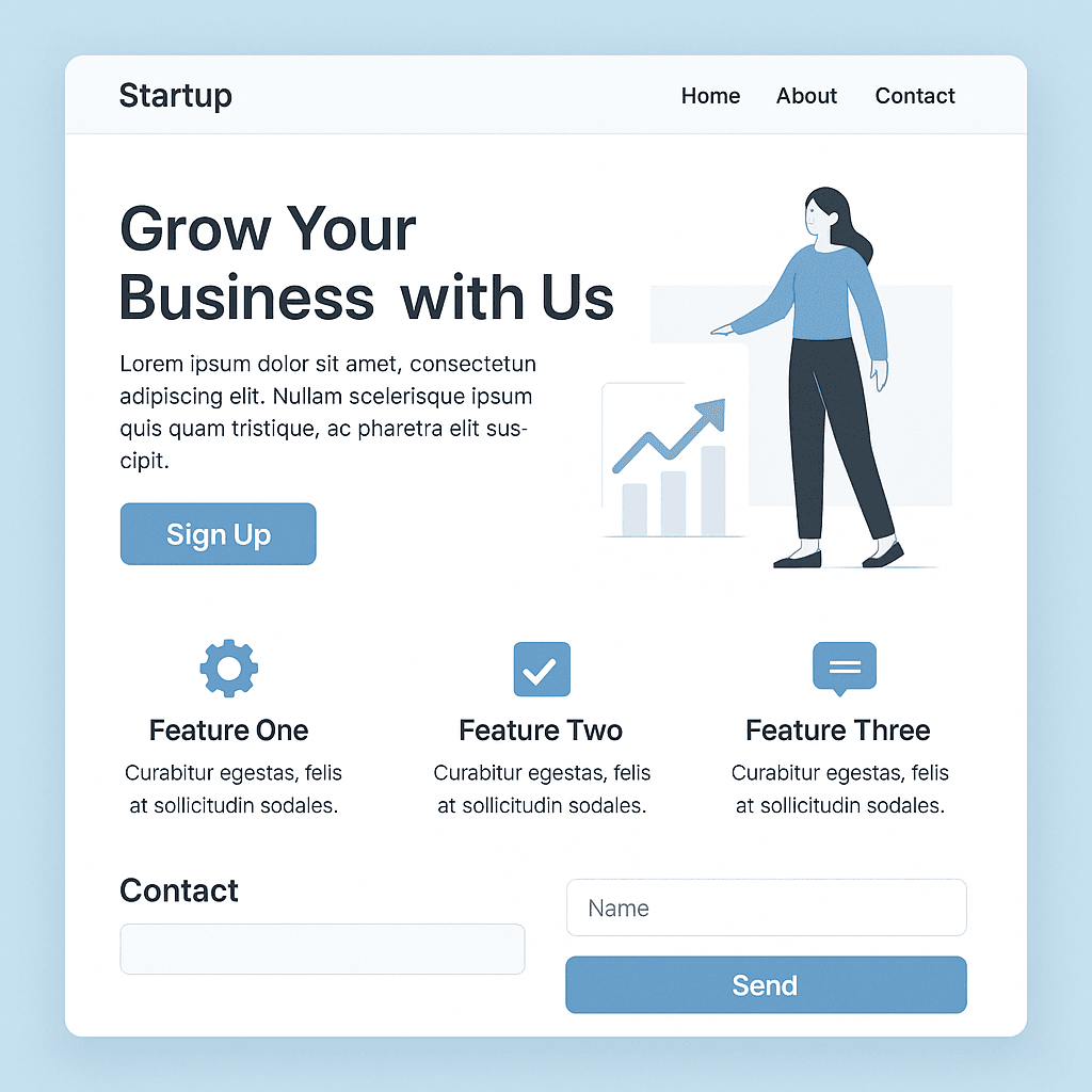Responsive Landing page for a startup Responsive Landing page for a startup