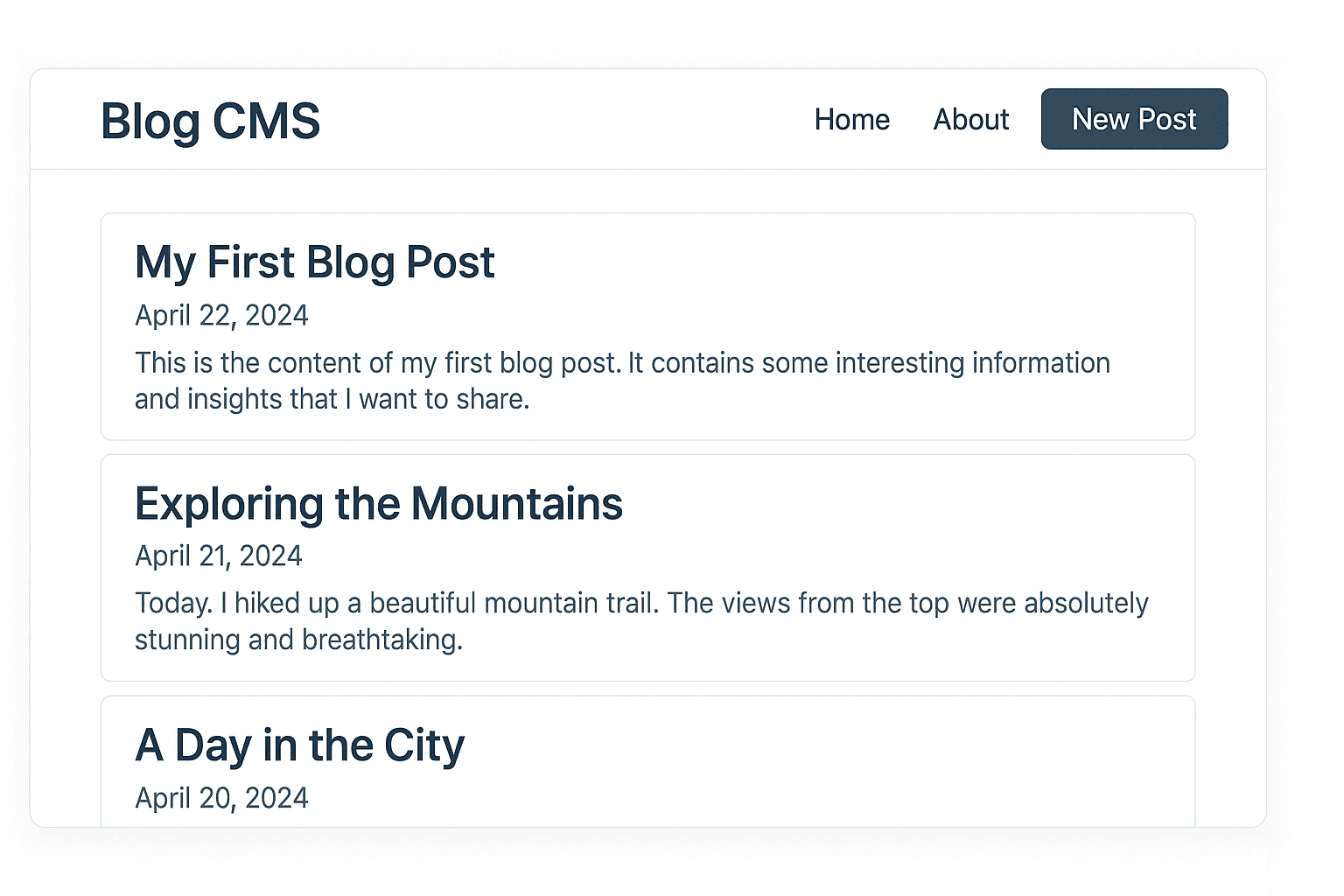 blog cms mock-up blog cms mock-up