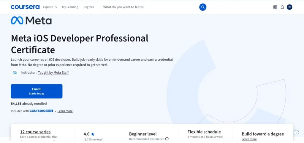 Meta iOS Developer Professional Certificate Meta iOS Developer Professional Certificate