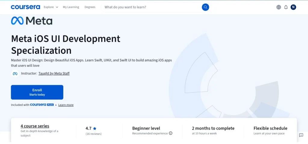 Meta iOS UI Development Specialization Meta iOS UI Development Specialization