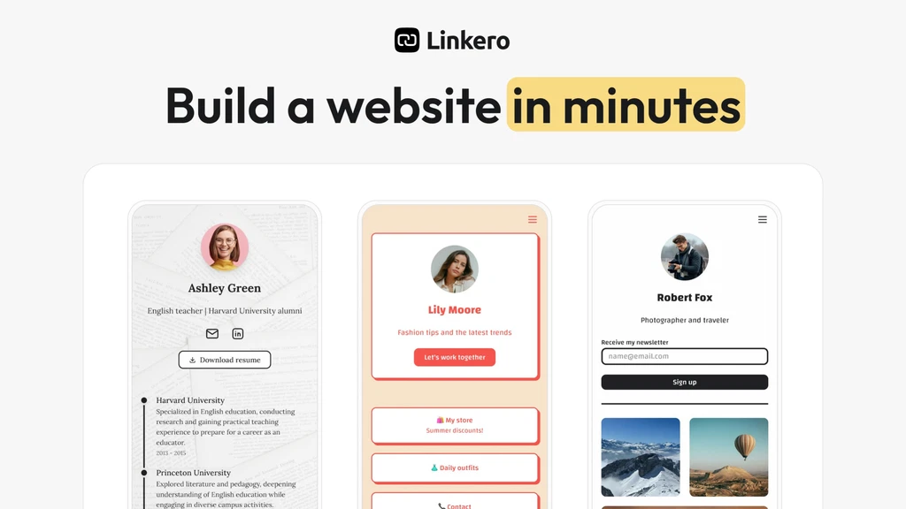 Linkero web builder