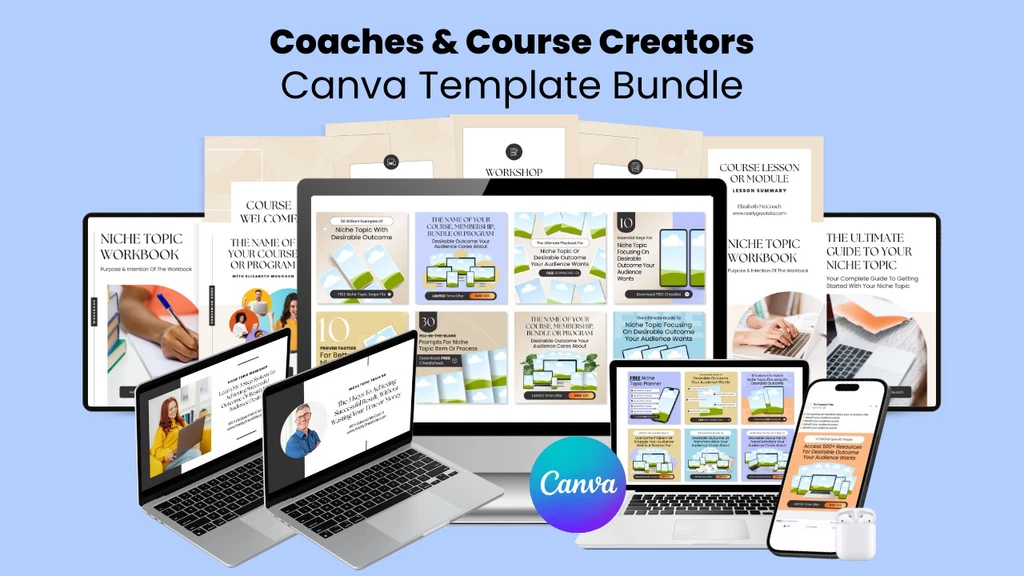 Coaches & Courses Creators Canva template Bundle