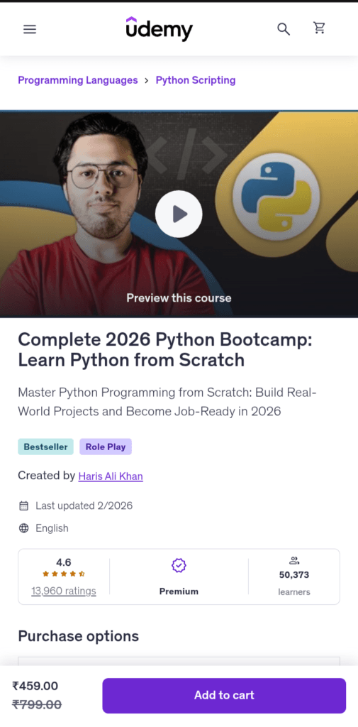 Complete Python Bootcamp, Learn Python from Scratch