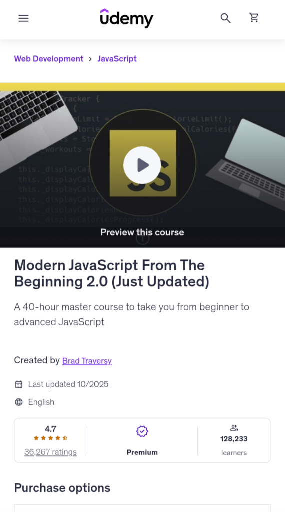 modern javascript from beginning