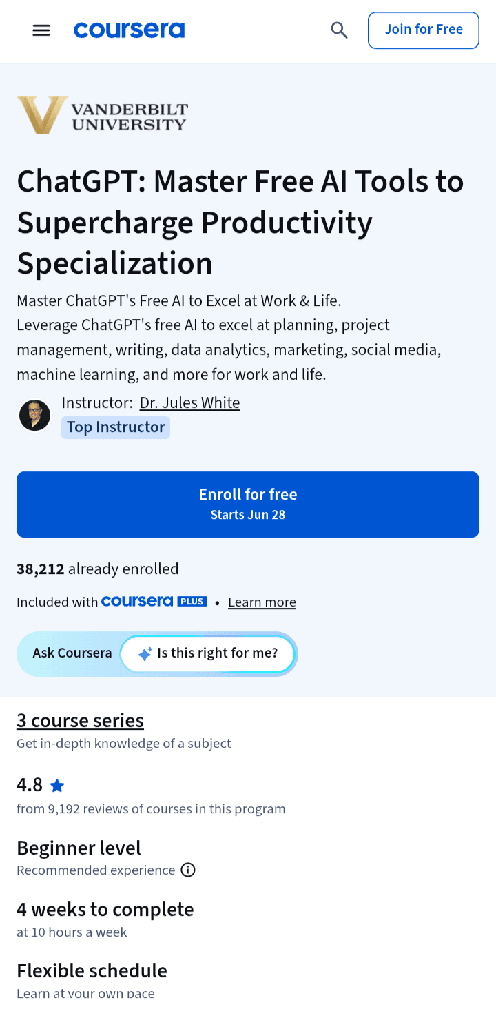 ChatGPT - Master Free AI Tools to Supercharge Productivity