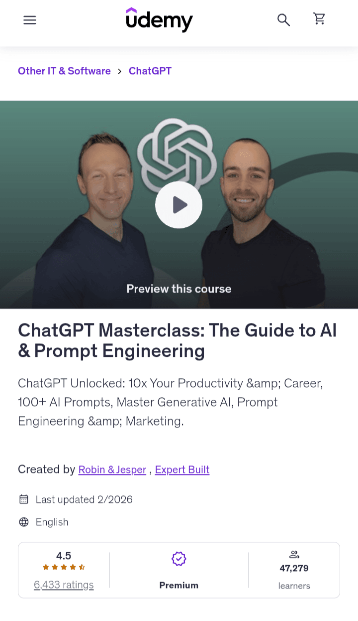 ChatGPT Masterclass - The Guide to AI and Prompt Engineering