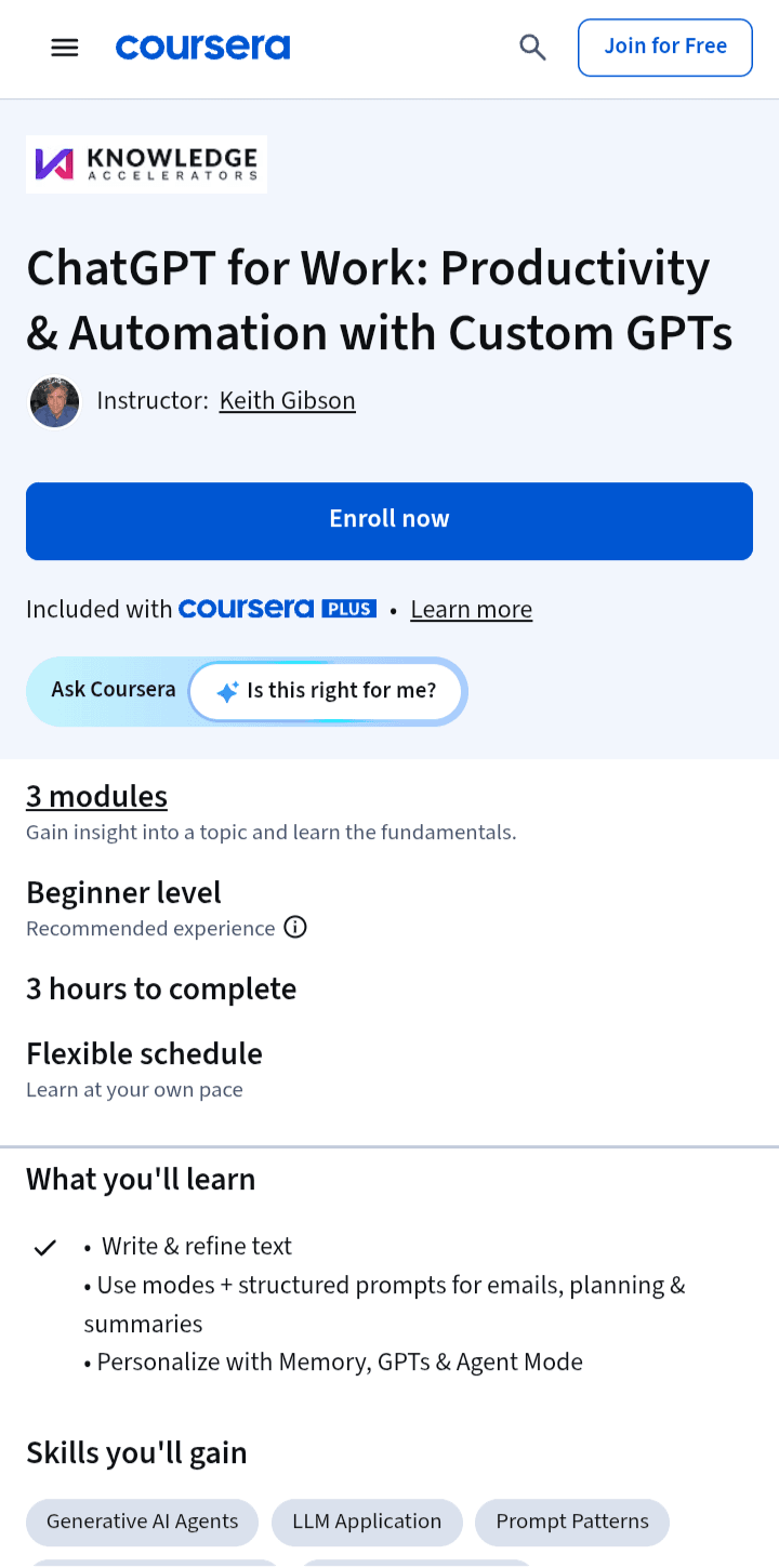 ChatGPT for Work - Productivity & Automation with Custom GPTs