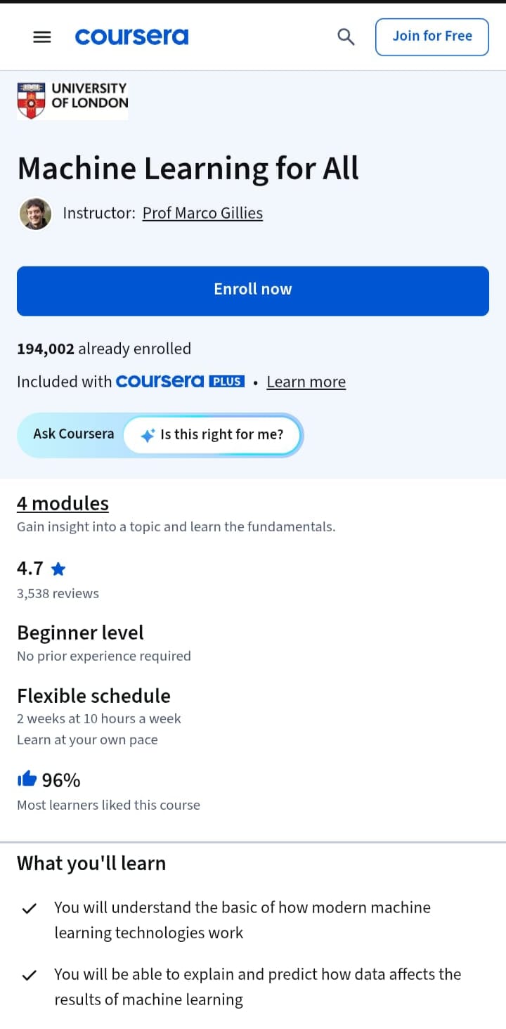 Machine Learning for All Machine Learning for All