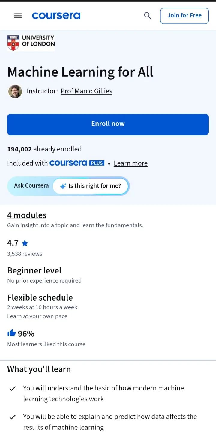 Machine Learning for All Machine Learning for All