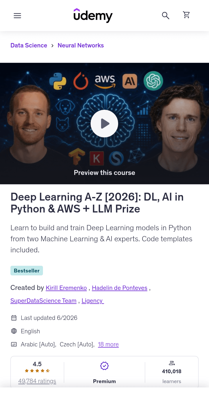 Deep Learning A - Z