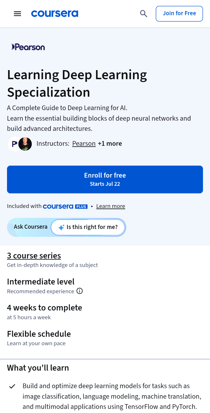 Learning Deep Learning Specialization