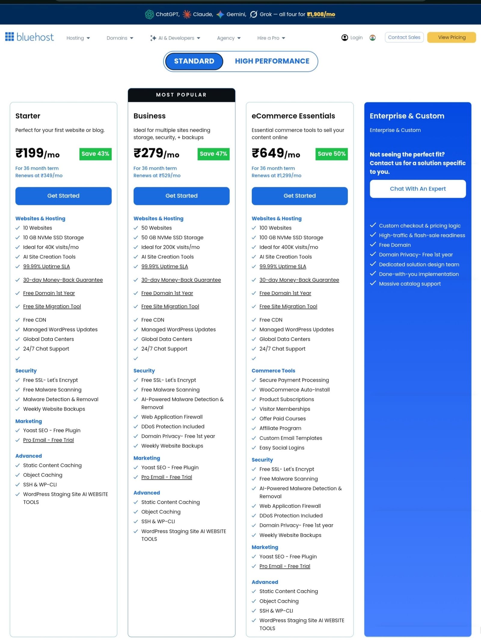 Bluehost Pricing Bluehost Pricing