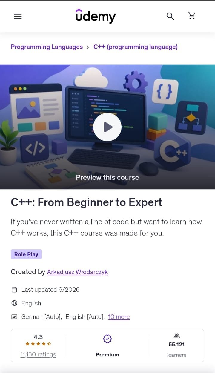 C++: From Beginner to Expert – Udemy C++: From Beginner to Expert – Udemy