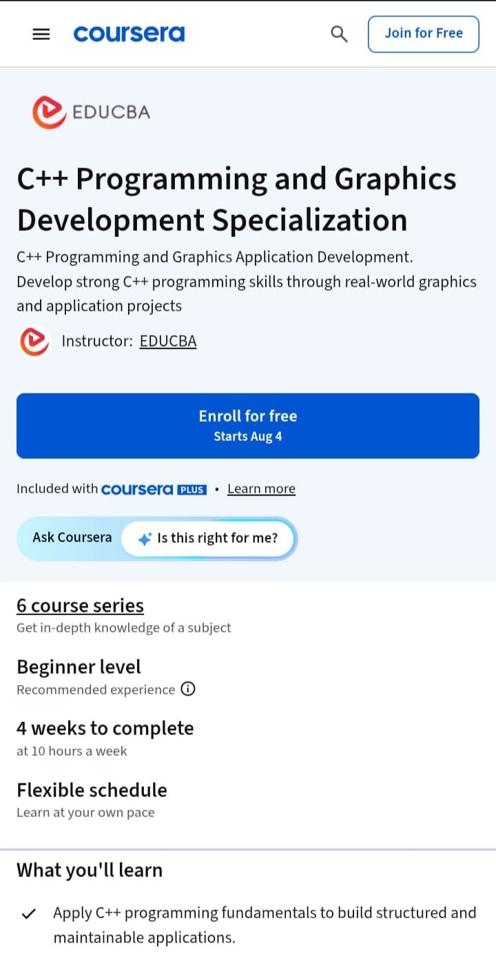 C++ Programming and Graphics Development – Coursera C++ Programming and Graphics Development – Coursera