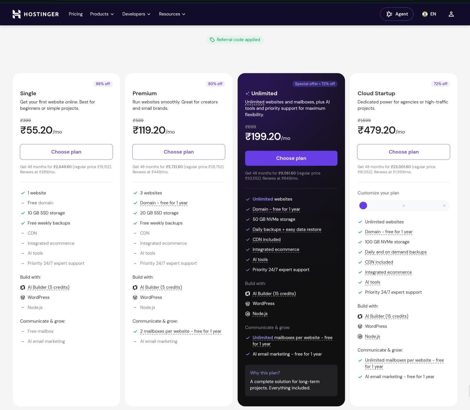 Hostinger Pricing with Referral Discount Hostinger Pricing with Referral Discount