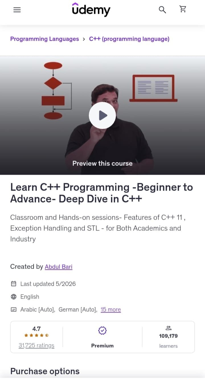 Learn C++ Programming – Beginner to Advance – Deep Dive in C++ – Udemy Learn C++ Programming – Beginner to Advance – Deep Dive in C++ – Udemy