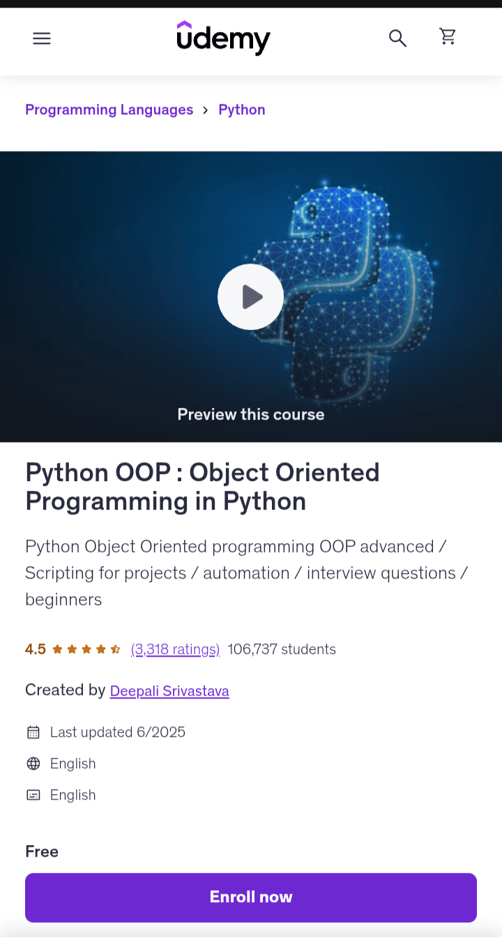 Object Oriented Programming in Python Object Oriented Programming in Python