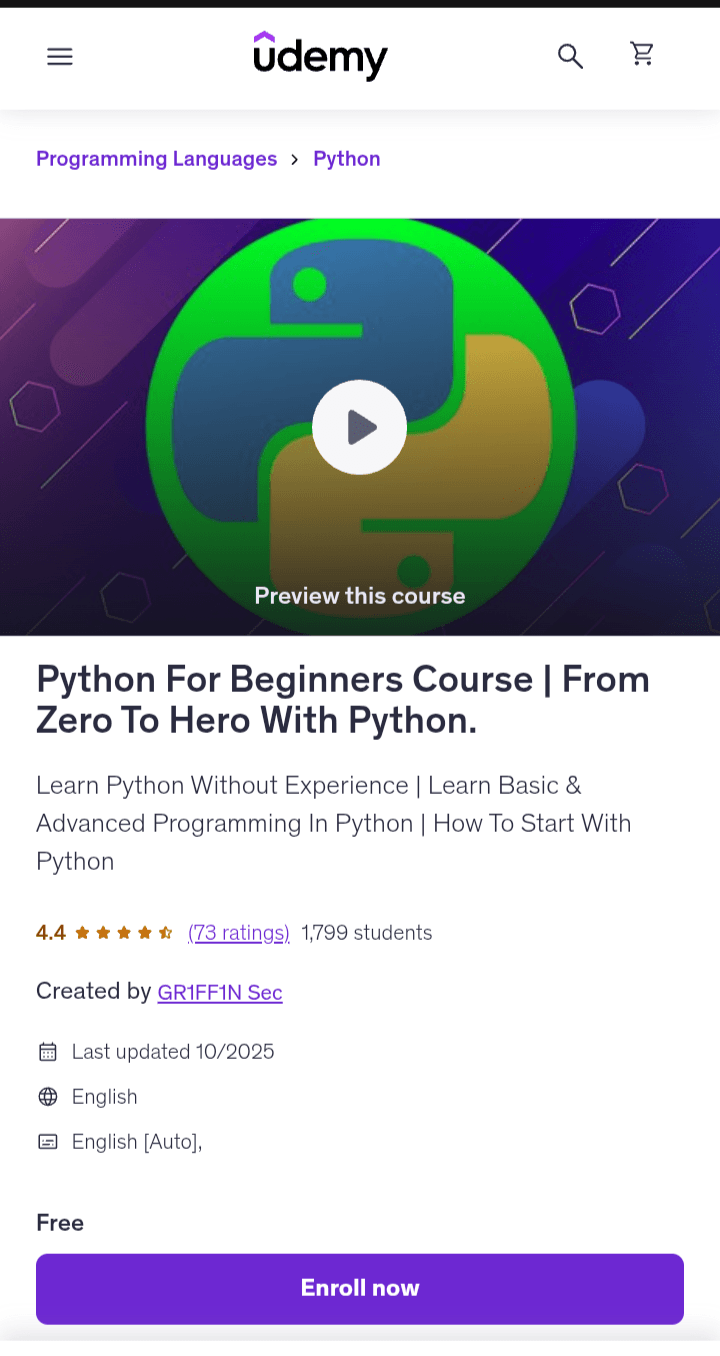 Python for Beginners Course Python for Beginners Course
