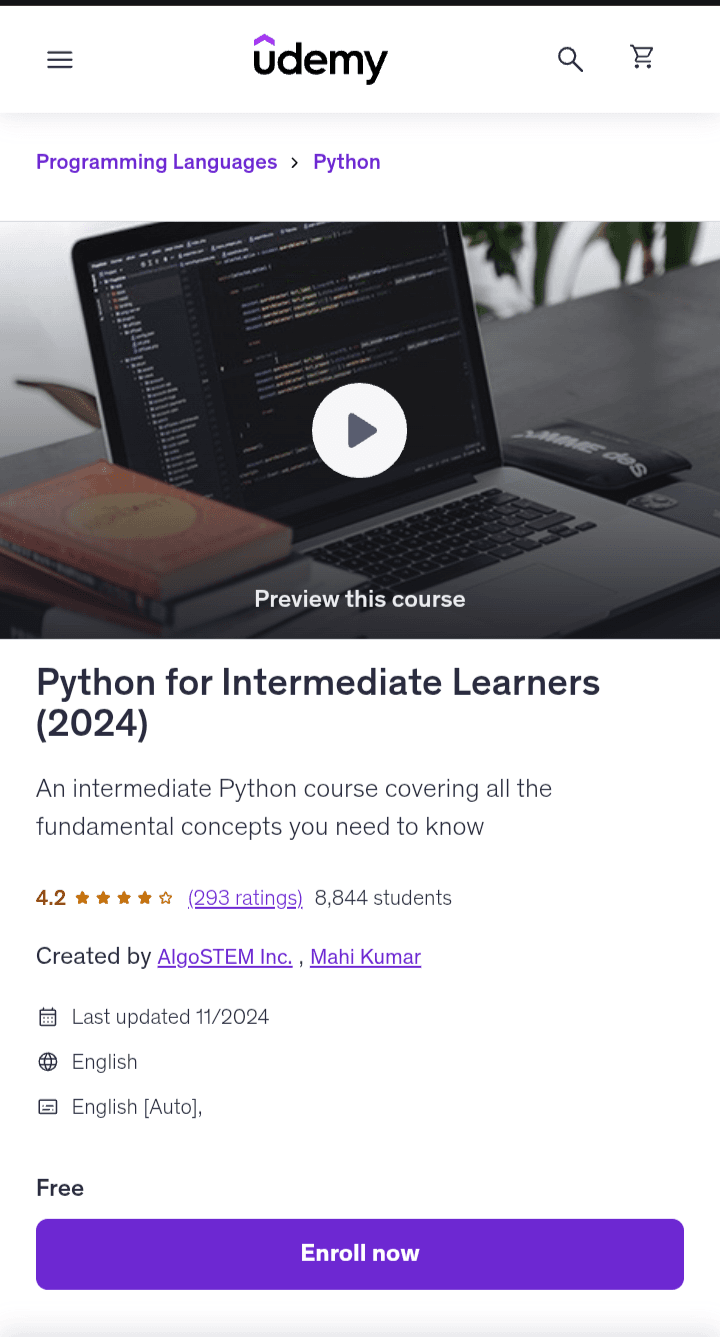 Python for Intermediate Learners Python for Intermediate Learners