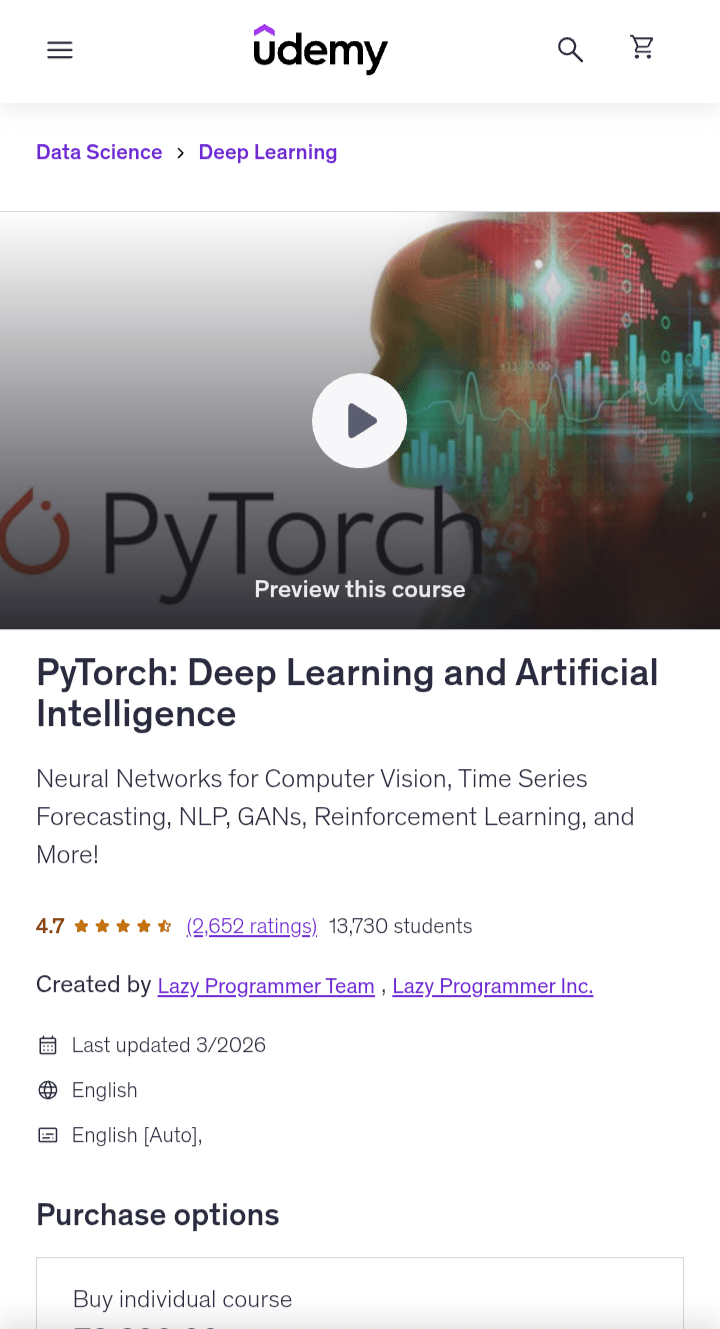 pytorch deep learning and AI pytorch deep learning and AI